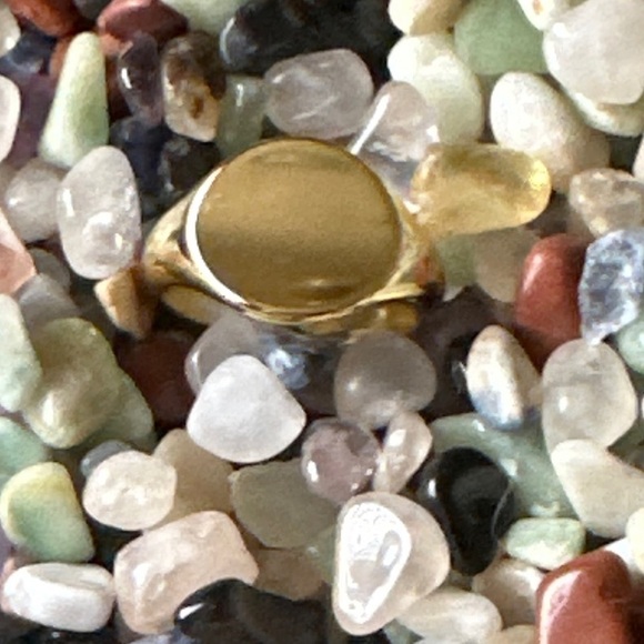 Vermeil gold cuff minimalist adjustable ring/overlay in 925 silver stampED - Picture 5 of 5